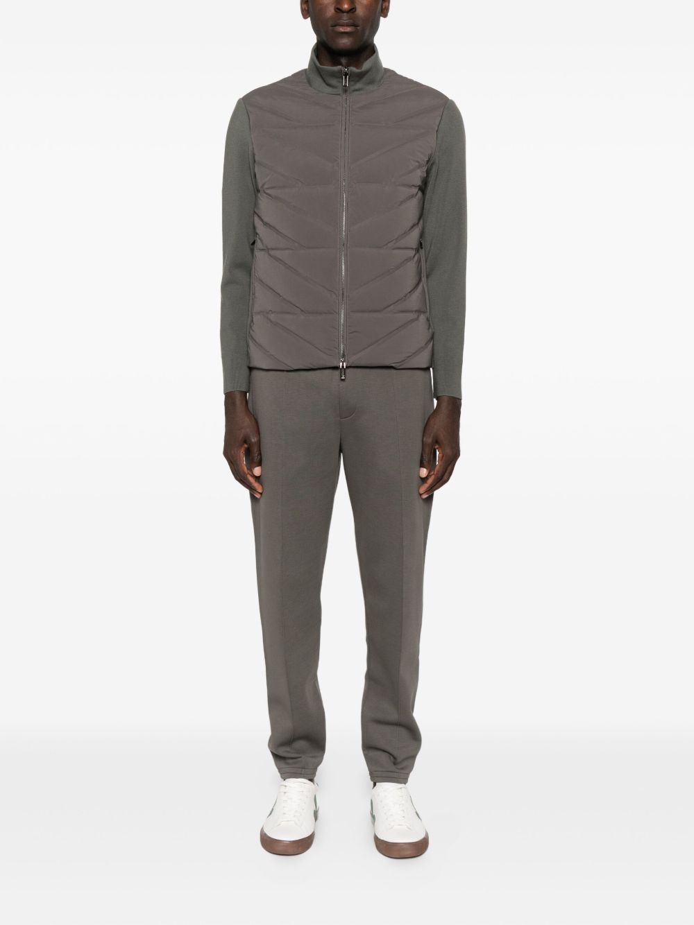Emporio Armani Quilted panelled padded jacket Emporio Armani