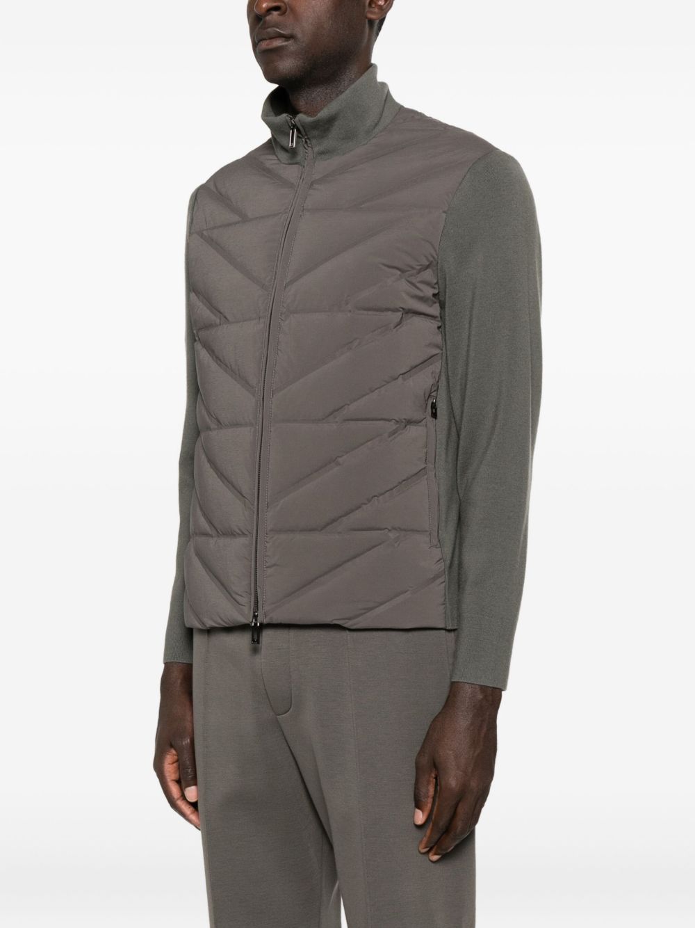 Emporio Armani Quilted panelled padded jacket Emporio Armani