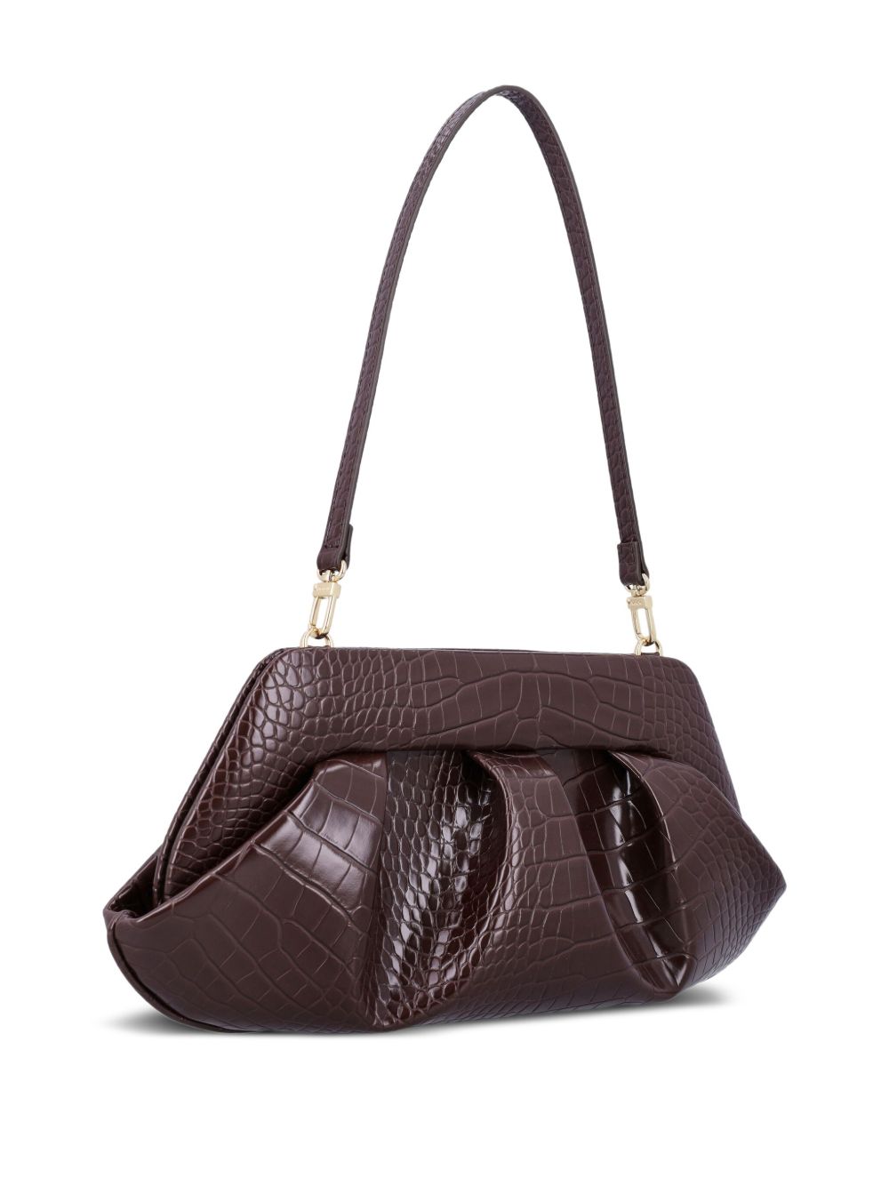 Themoire' Emera croco-embossed pleated clutch Themoire'