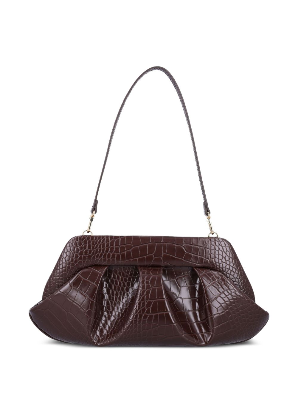 Themoire' Emera croco-embossed pleated clutch Themoire'