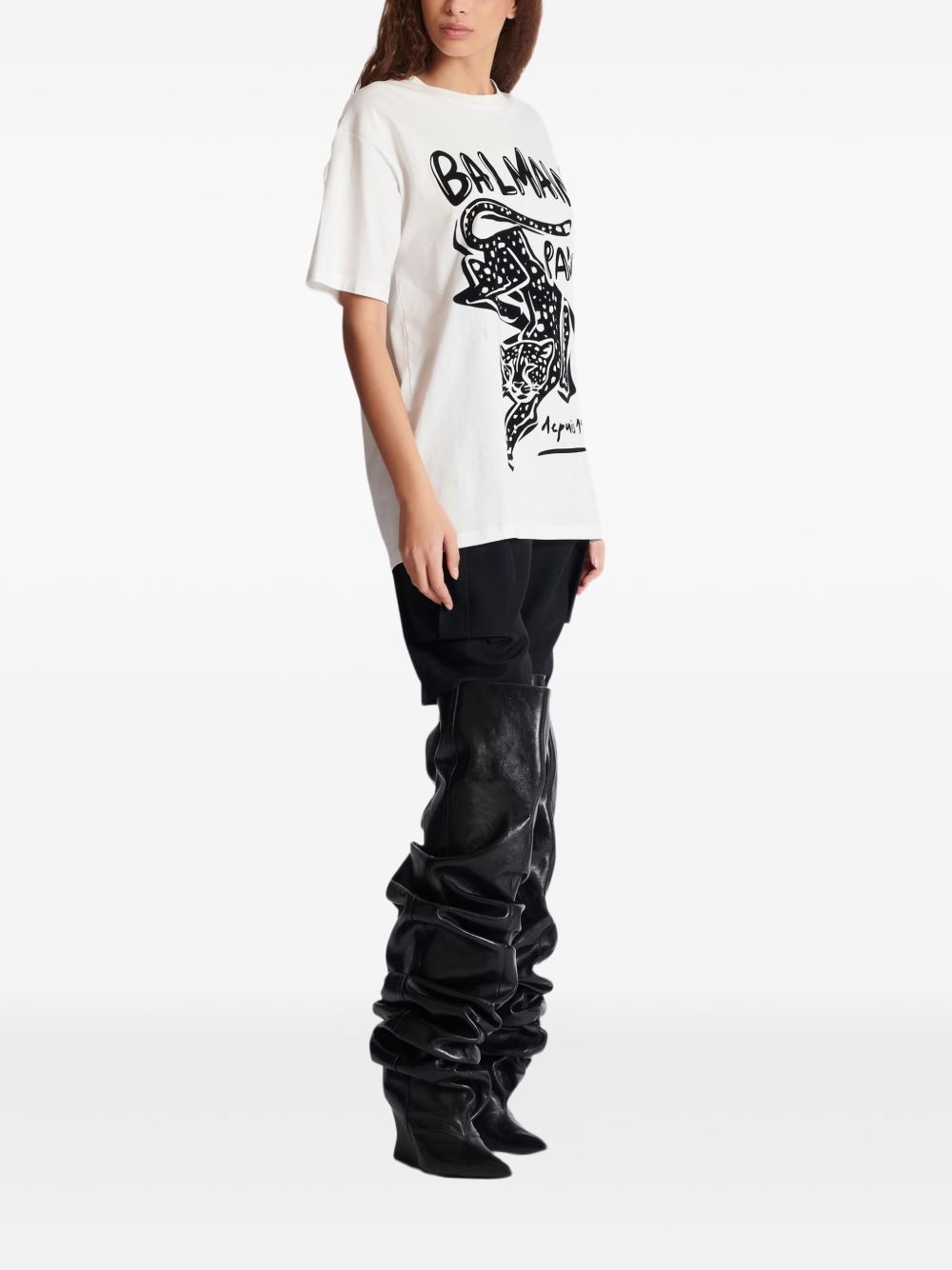 Balmain Short-sleeved T-shirt with leopard print Balmain