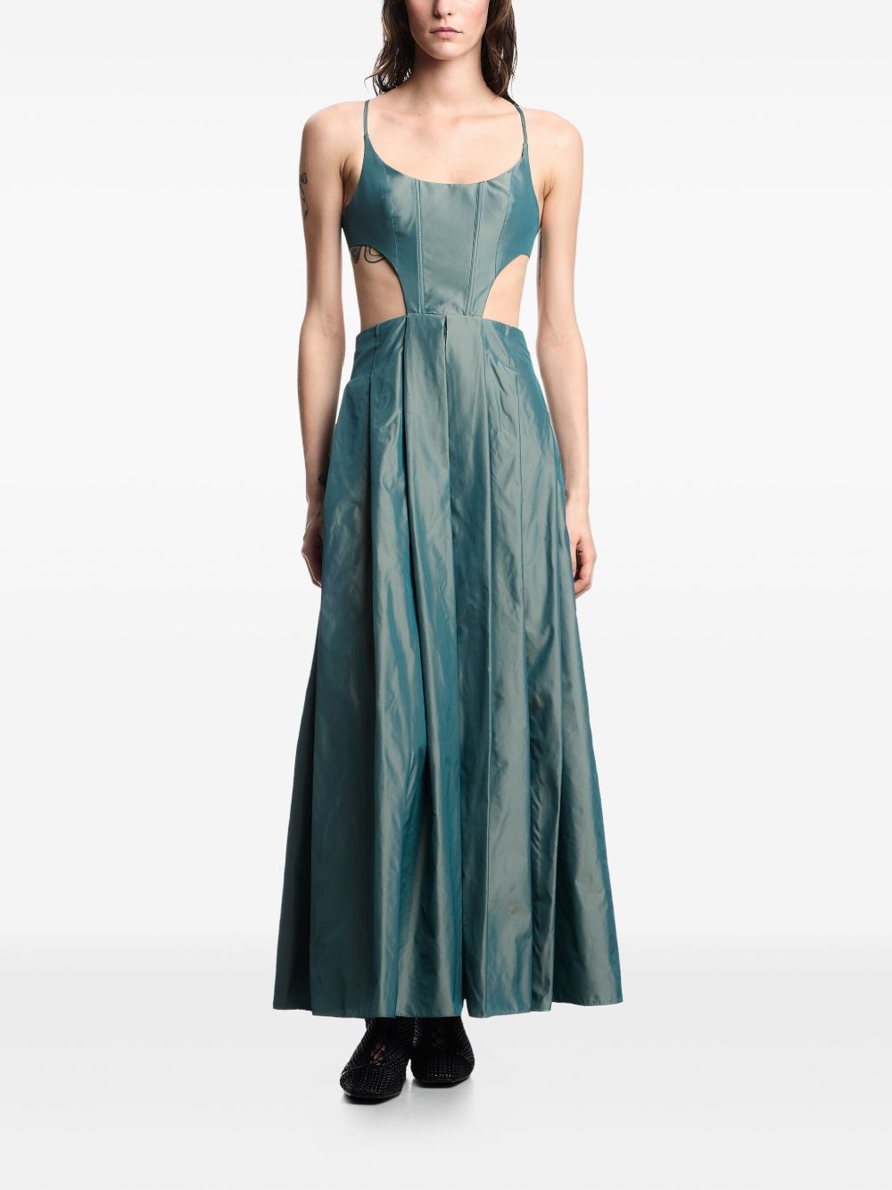 Emporio Armani Long dress with cut-out detail in taffeta Emporio Armani 