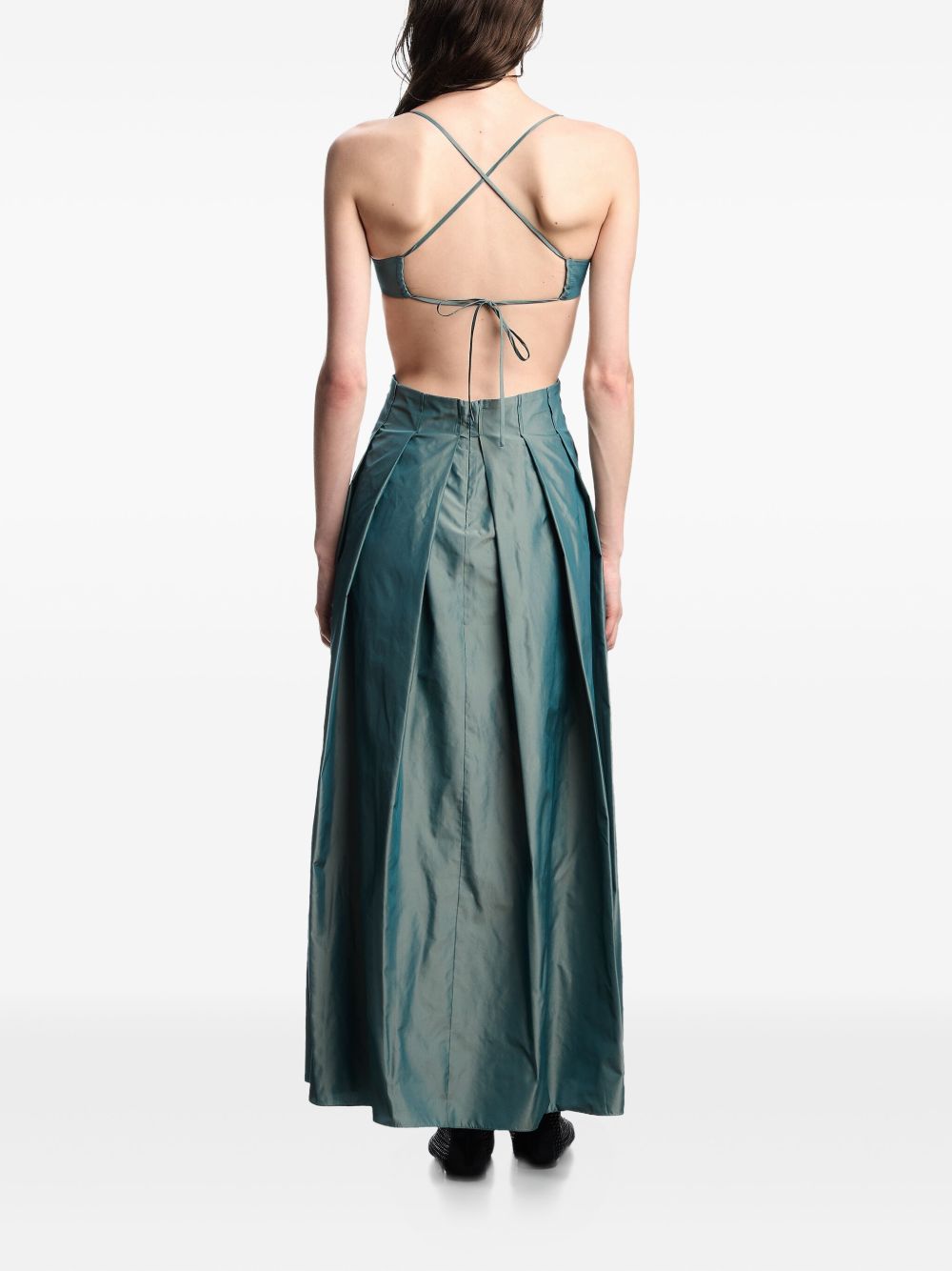 Emporio Armani Long dress with cut-out detail in taffeta Emporio Armani 