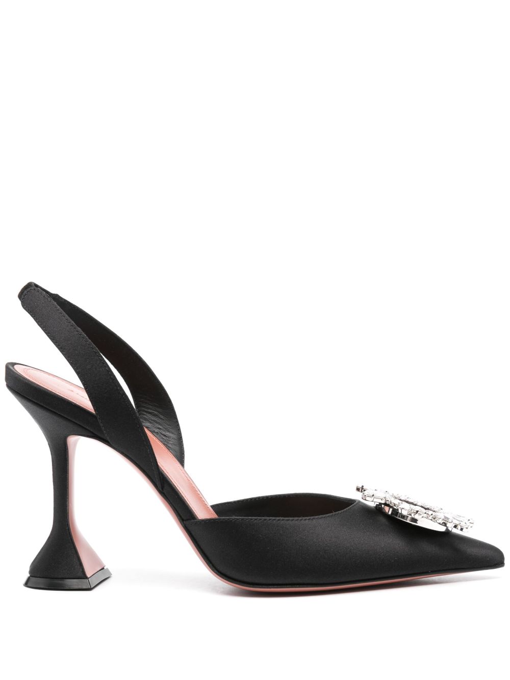 Amina Muaddi With Heel Black Amina Muaddi