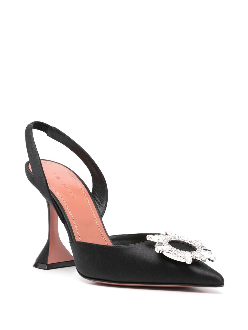 Amina Muaddi With Heel Black Amina Muaddi