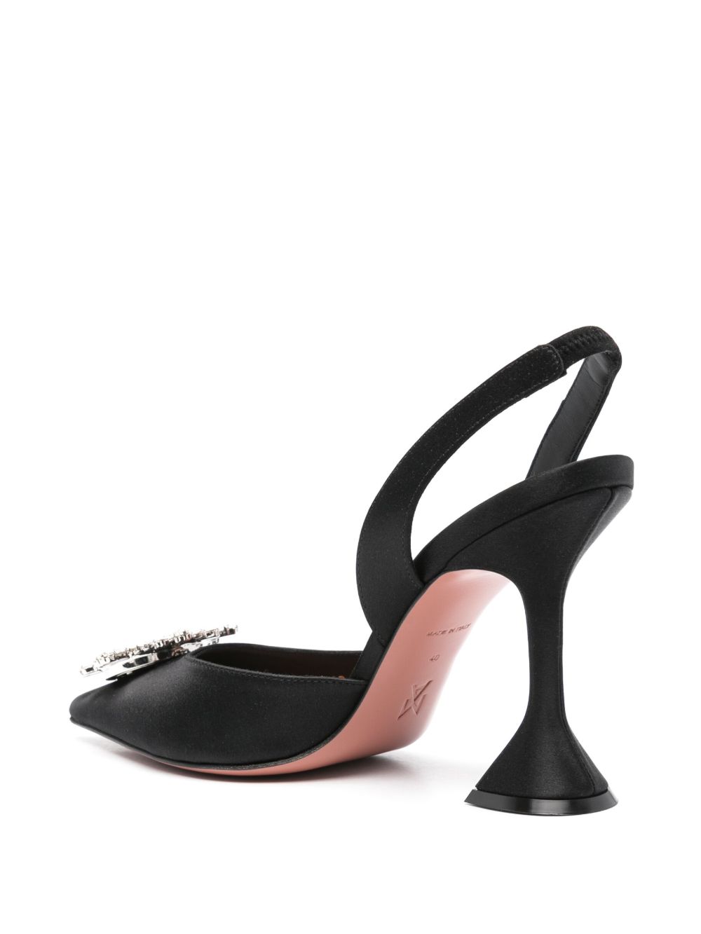 Amina Muaddi With Heel Black Amina Muaddi