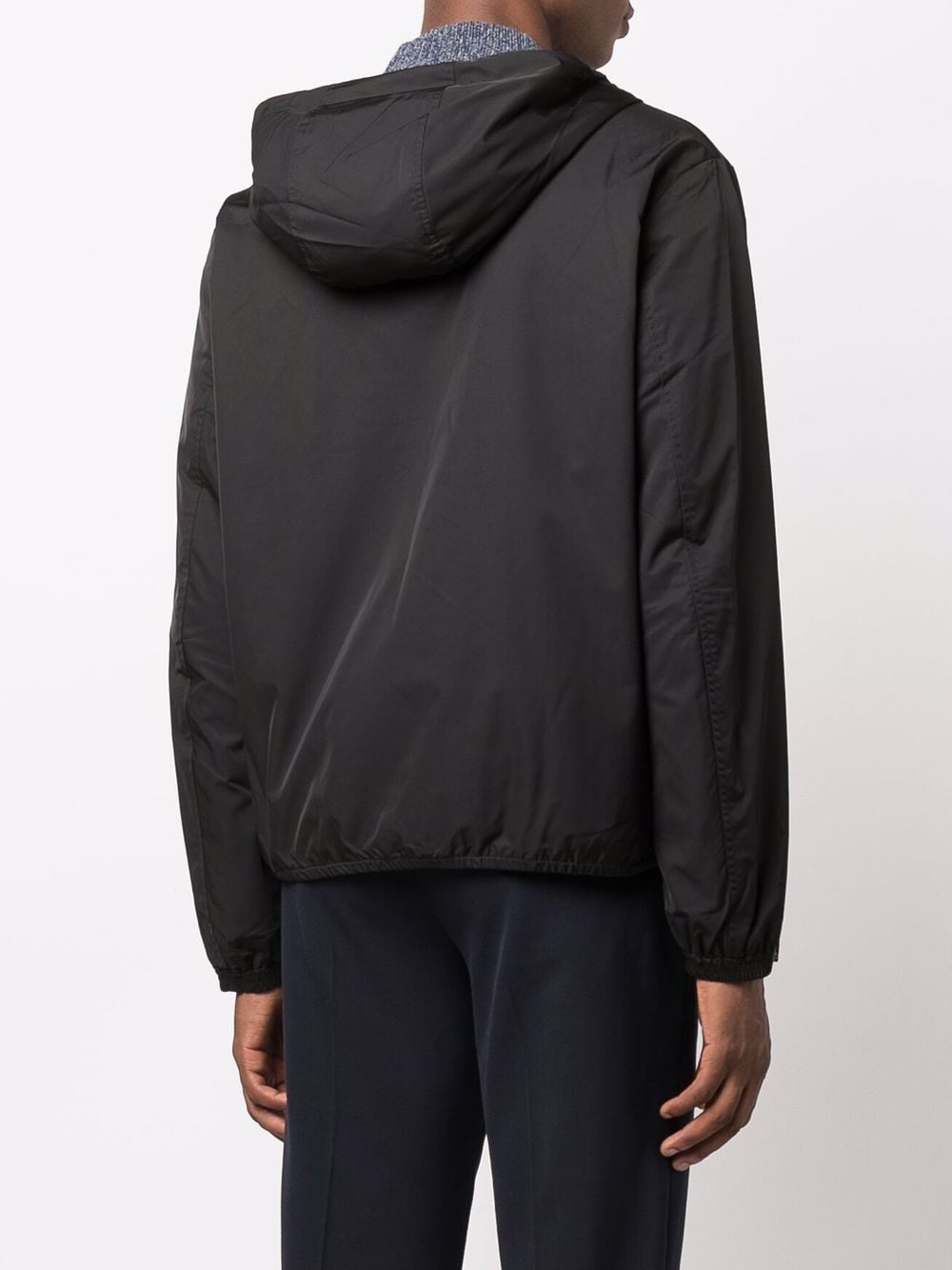 Emporio Armani Water-repellent nylon blouson with hood and logo patch Emporio Armani