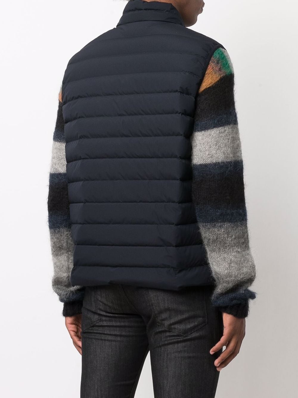 Emporio Armani Full-zip, sleeveless quilted nylon down jacket with eagle logo patch Emporio Armani