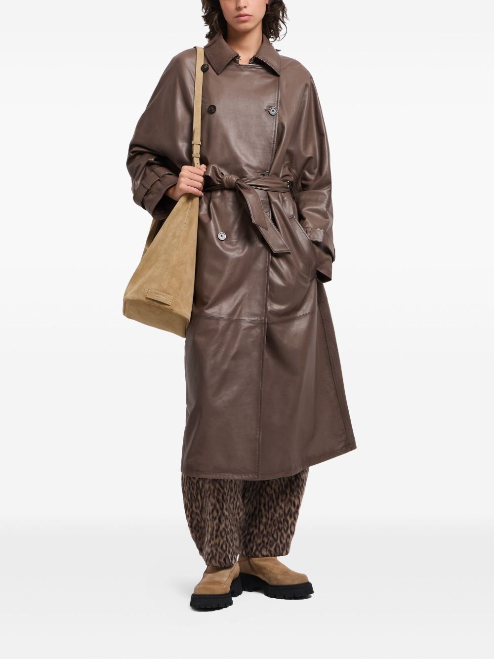 Emporio Armani Double-breasted belted trench coat Emporio Armani
