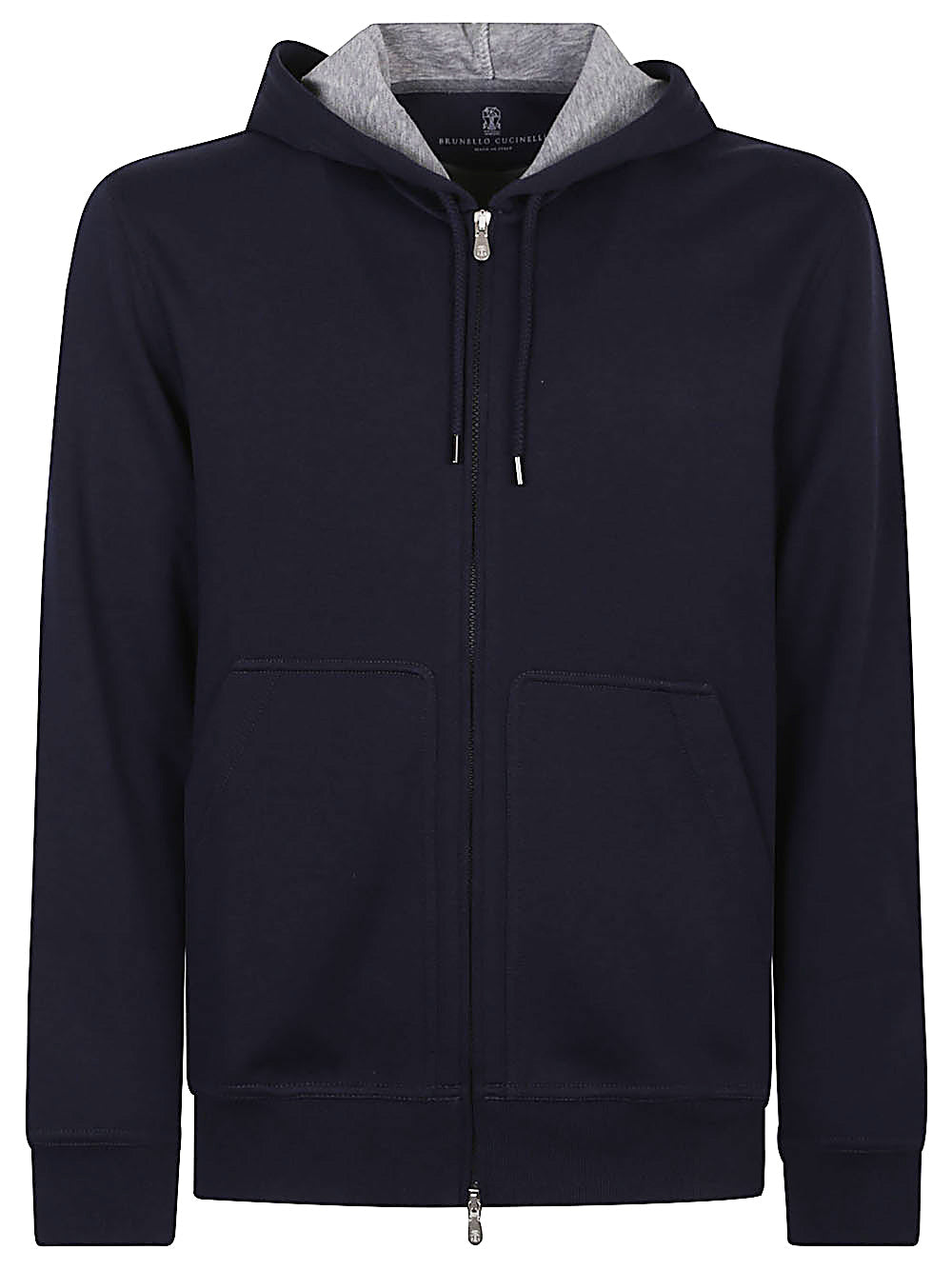 Brunello Cucinelli Cotton, cashmere and silk French terry double cloth hooded sweatshirt with zipper Brunello Cucinelli 