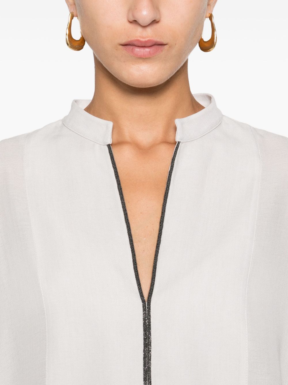 Brunello Cucinelli Monili-chain silk blouse Brunello Cucinelli