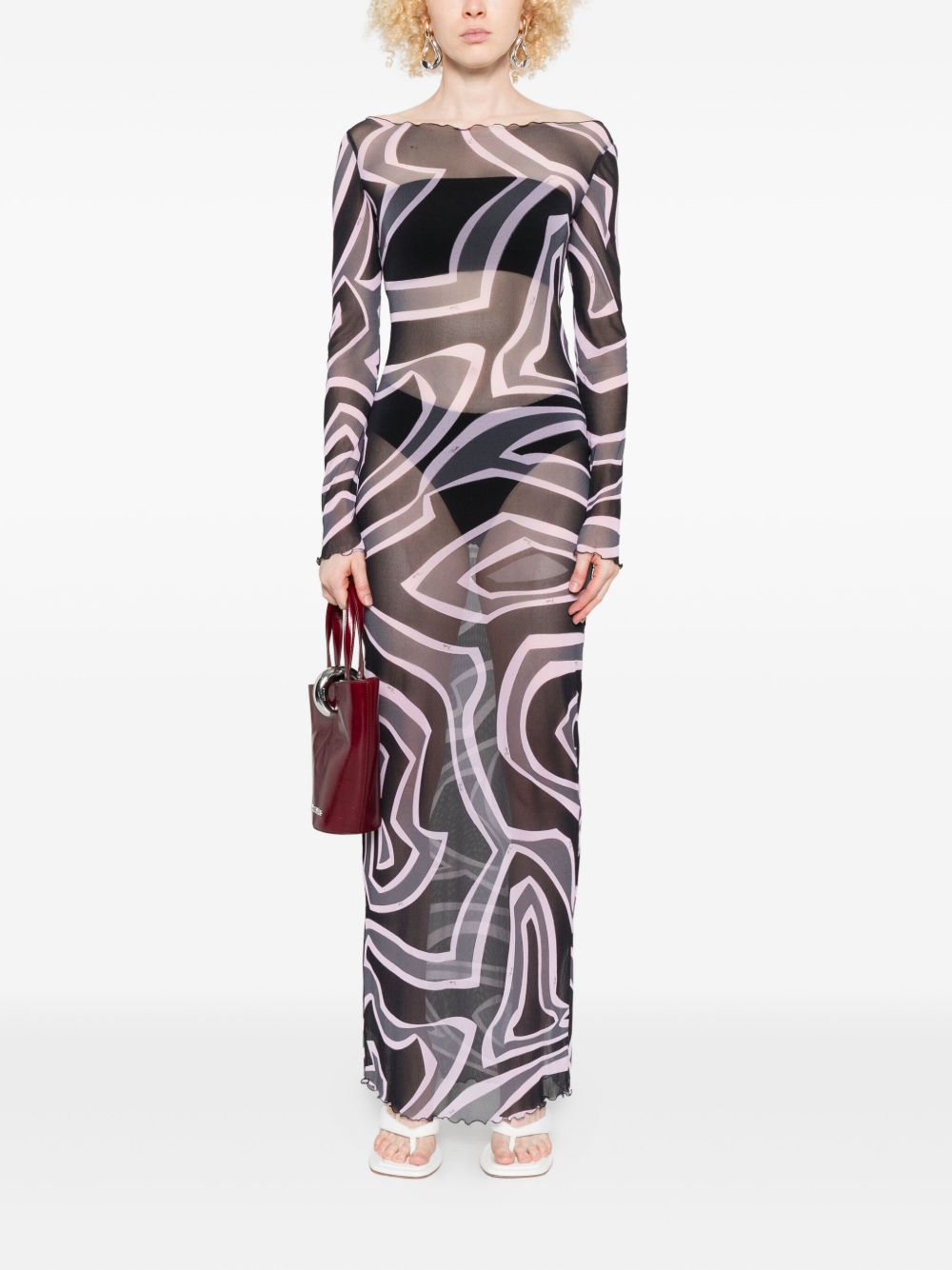 Pucci Abstract-print long-sleeve maxi dress Pucci 
