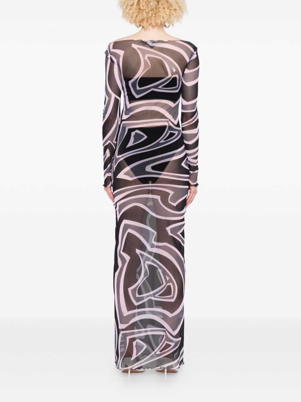 Pucci Abstract-print long-sleeve maxi dress Pucci 