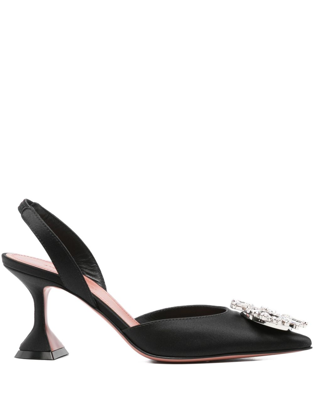 Amina Muaddi With Heel Black Amina Muaddi