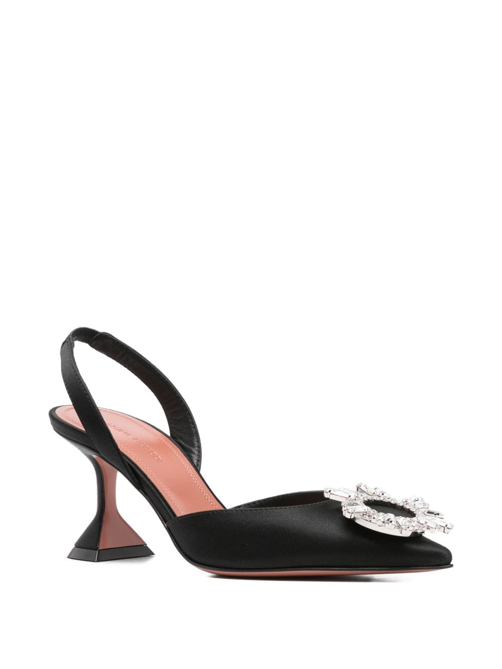 Amina Muaddi With Heel Black Amina Muaddi