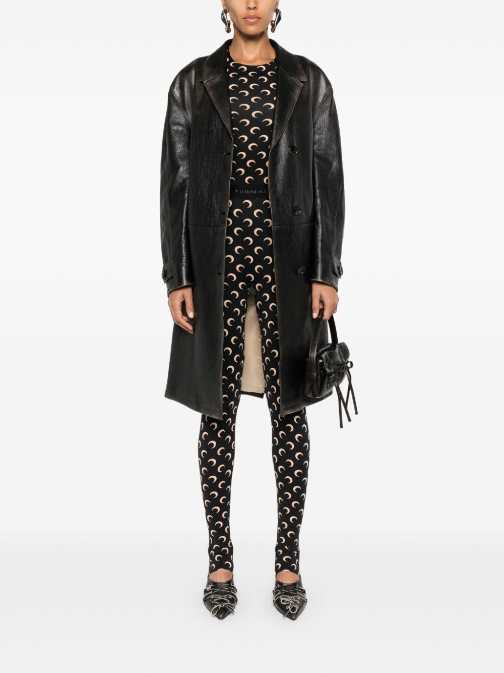 Marine Serre Recycled Moon Jersey SS Highneck Top Marine Serre 