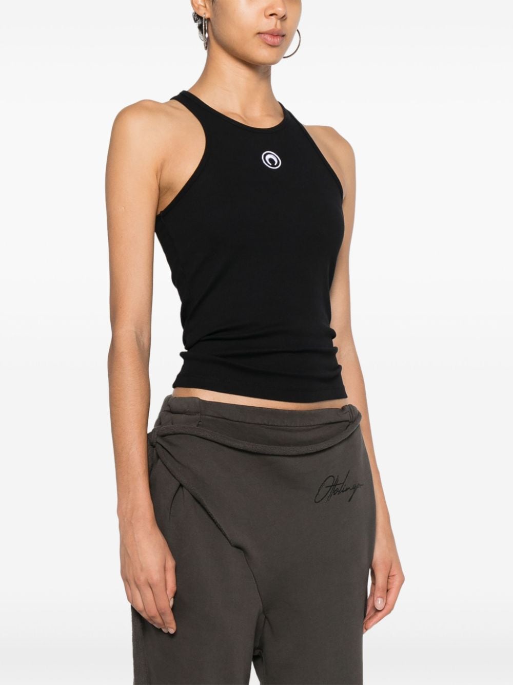 Marine Serre Moon-embroidered ribbed tank top Marine Serre 