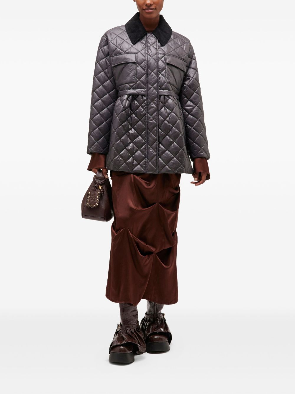 GANNI Coats Grey Ganni 