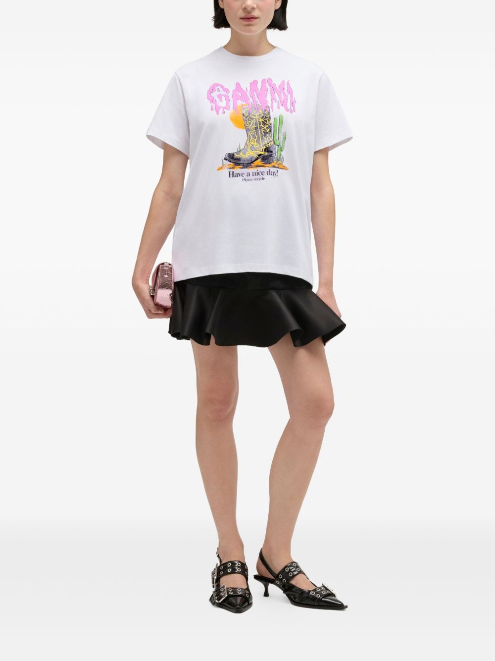 GANNI T-shirts and Polos White Ganni 