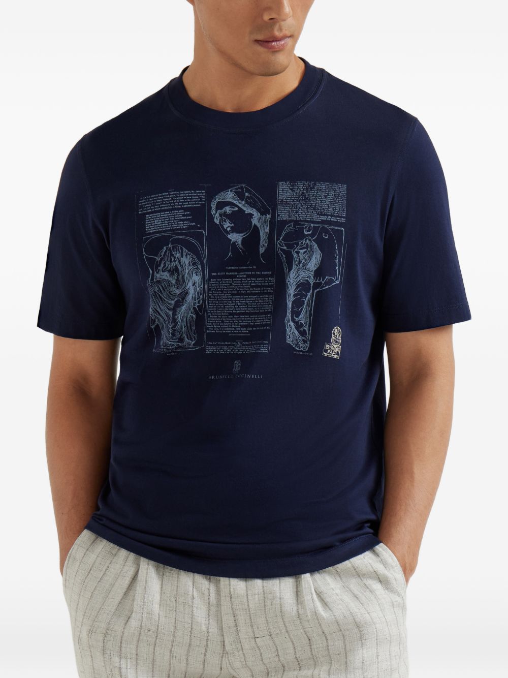 Brunello Cucinelli T-shirts and Polos Blue Brunello Cucinelli 