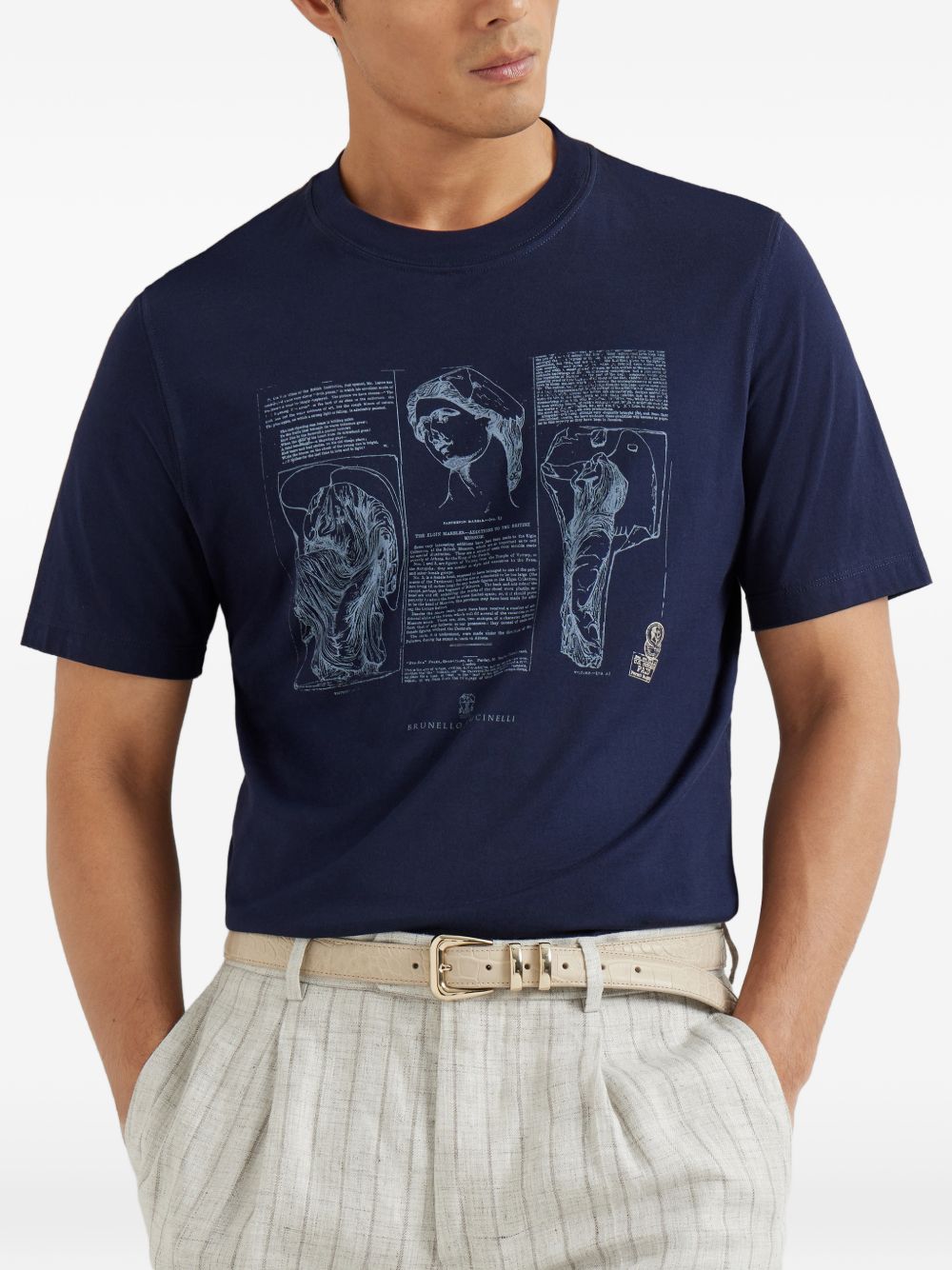 Brunello Cucinelli T-shirts and Polos Blue Brunello Cucinelli 