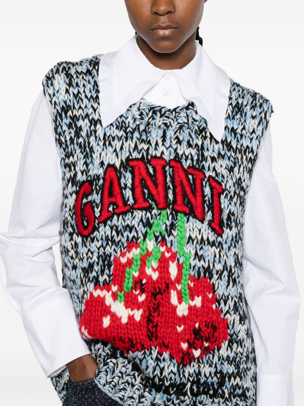 GANNI Sweaters Clear Blue Ganni 