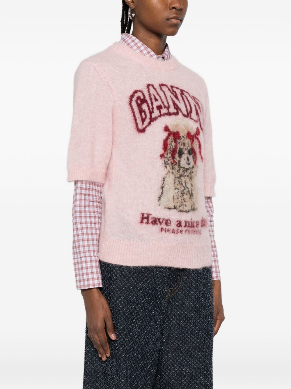 GANNI T-shirts and Polos Pink Ganni 