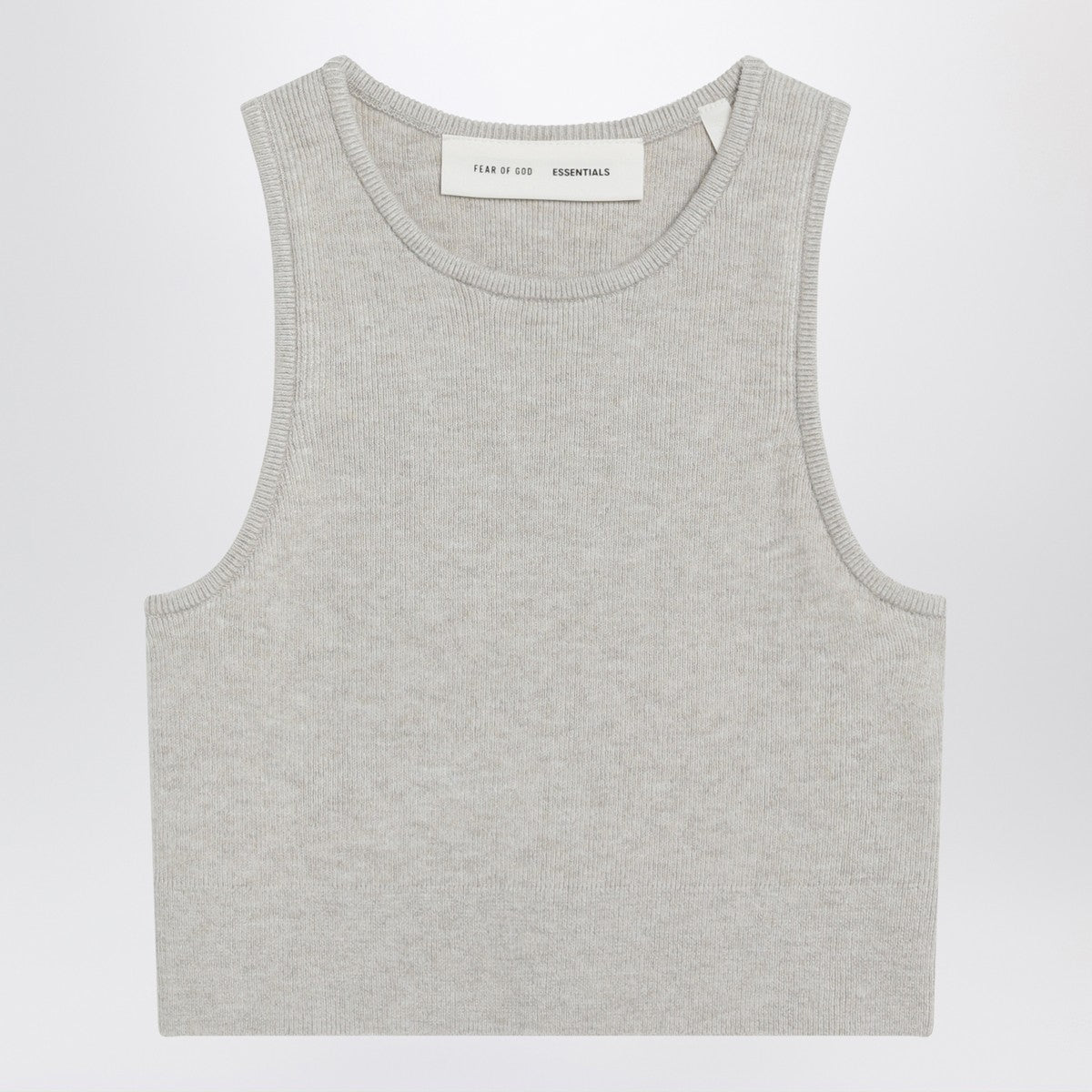 Fear of God Essentials Ribbed greige cropped top Fear of God Essentials 
