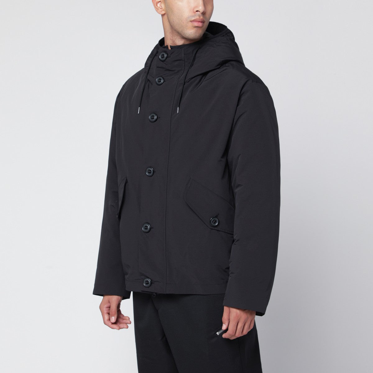 C.P. Company Black Goggle jacket in Micro-M&reg; C.P. Company 