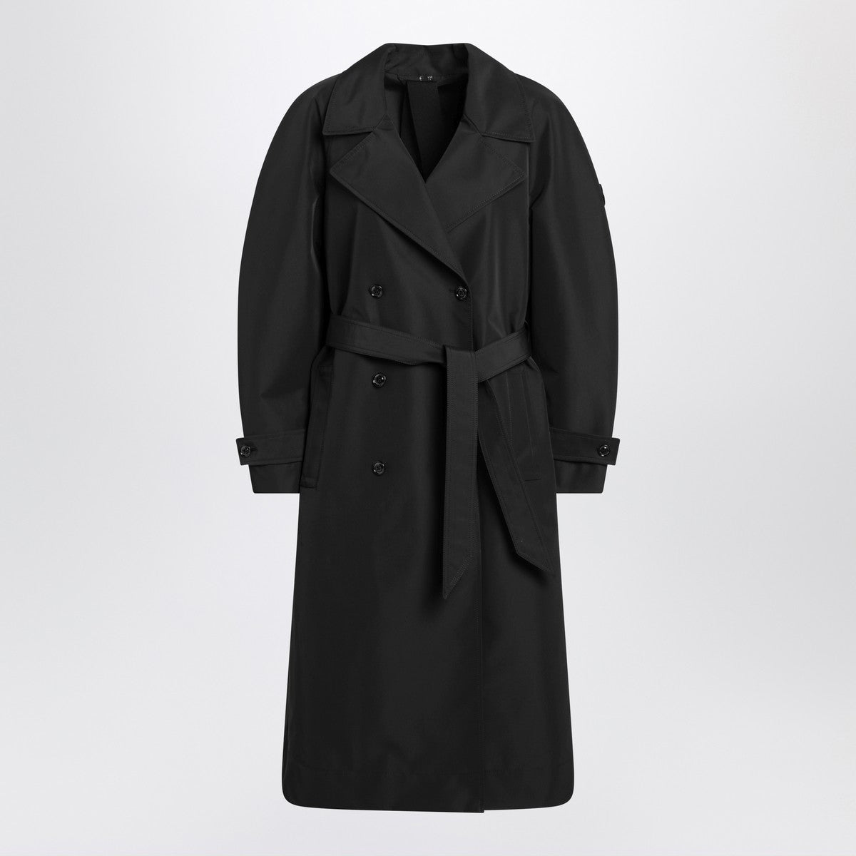 Moncler X Edward Enninful Black double-breasted trench coat with belt Moncler X Edward Enninful 