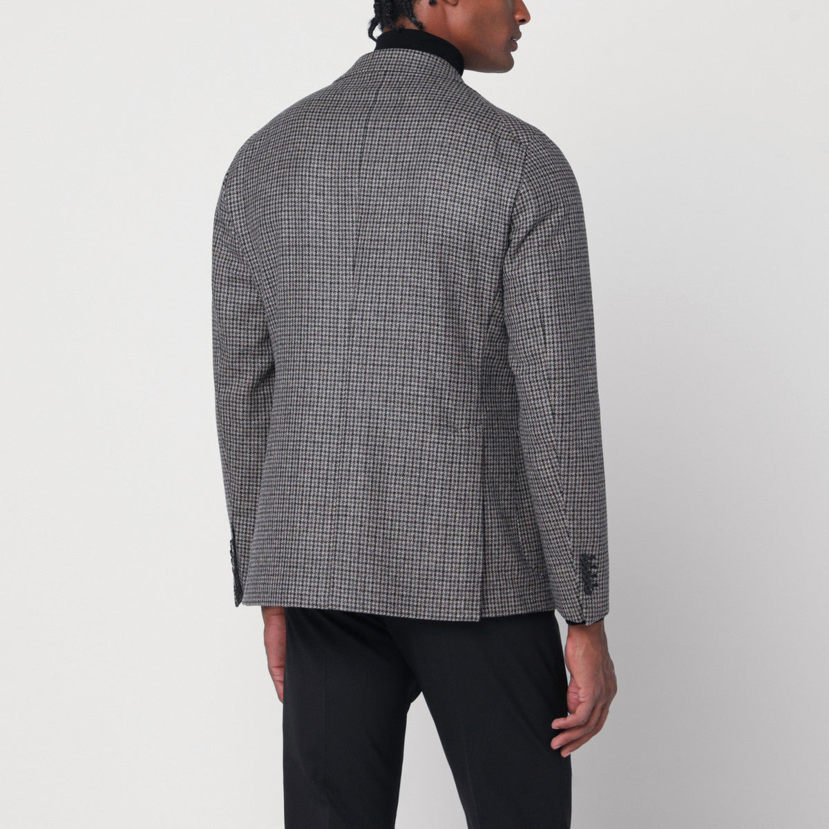 Tagliatore Beige/grey houndstooth jacket Tagliatore 