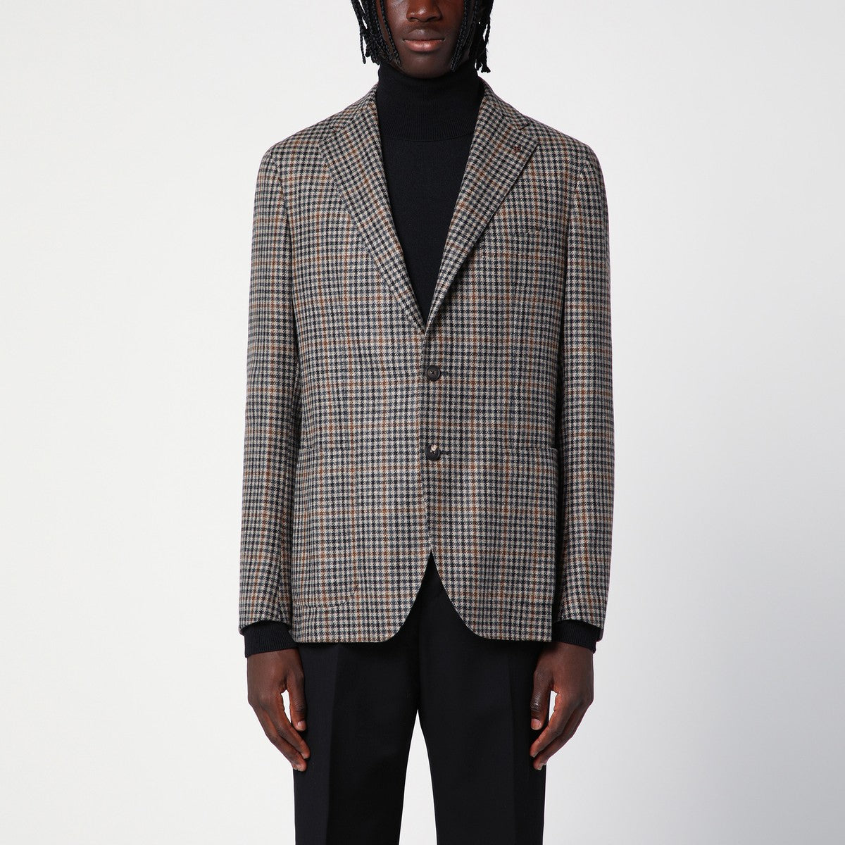 Tagliatore Single-breasted jacket with wool Vichy pattern Tagliatore 