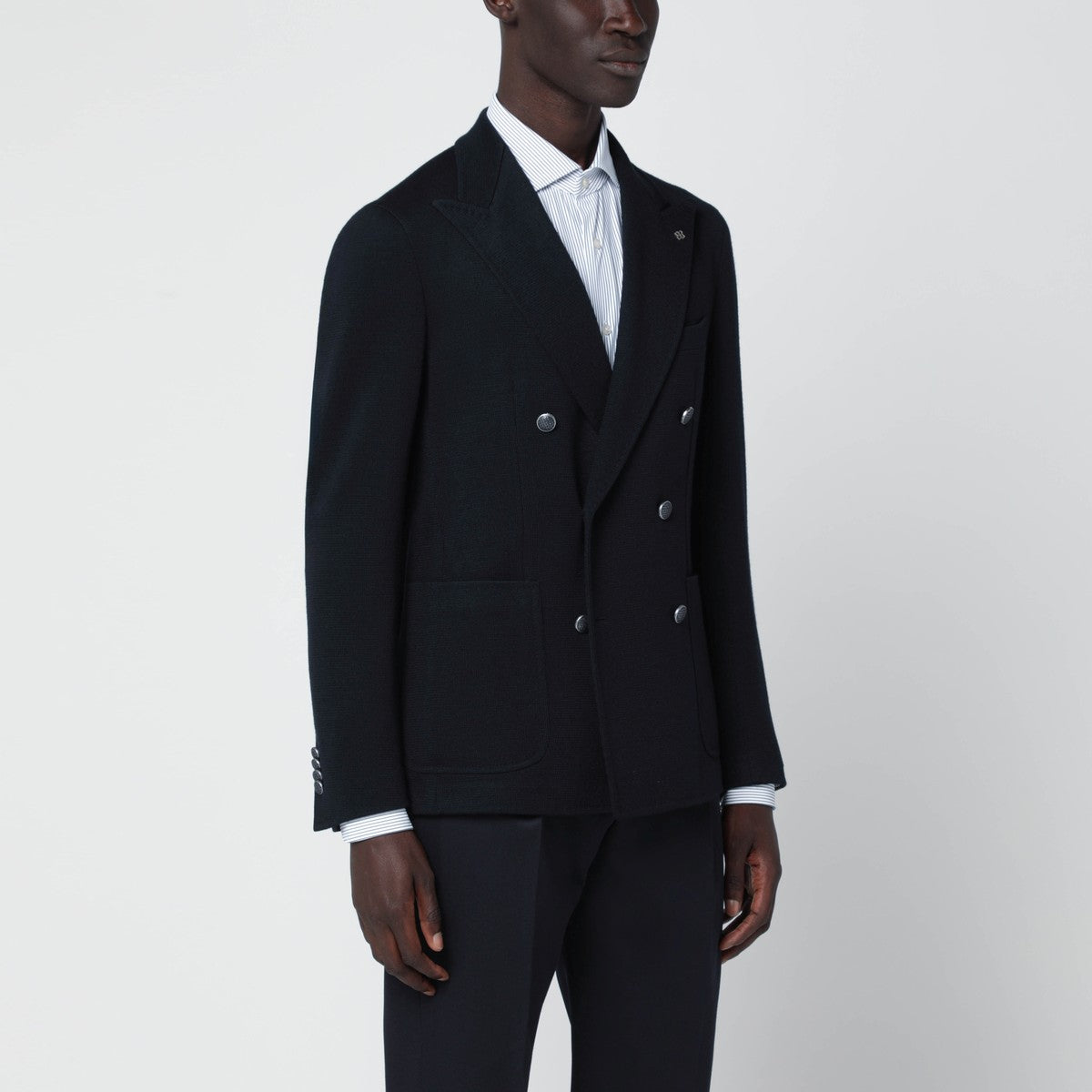 Tagliatore Blue wool-blend double-breasted jacket Tagliatore 