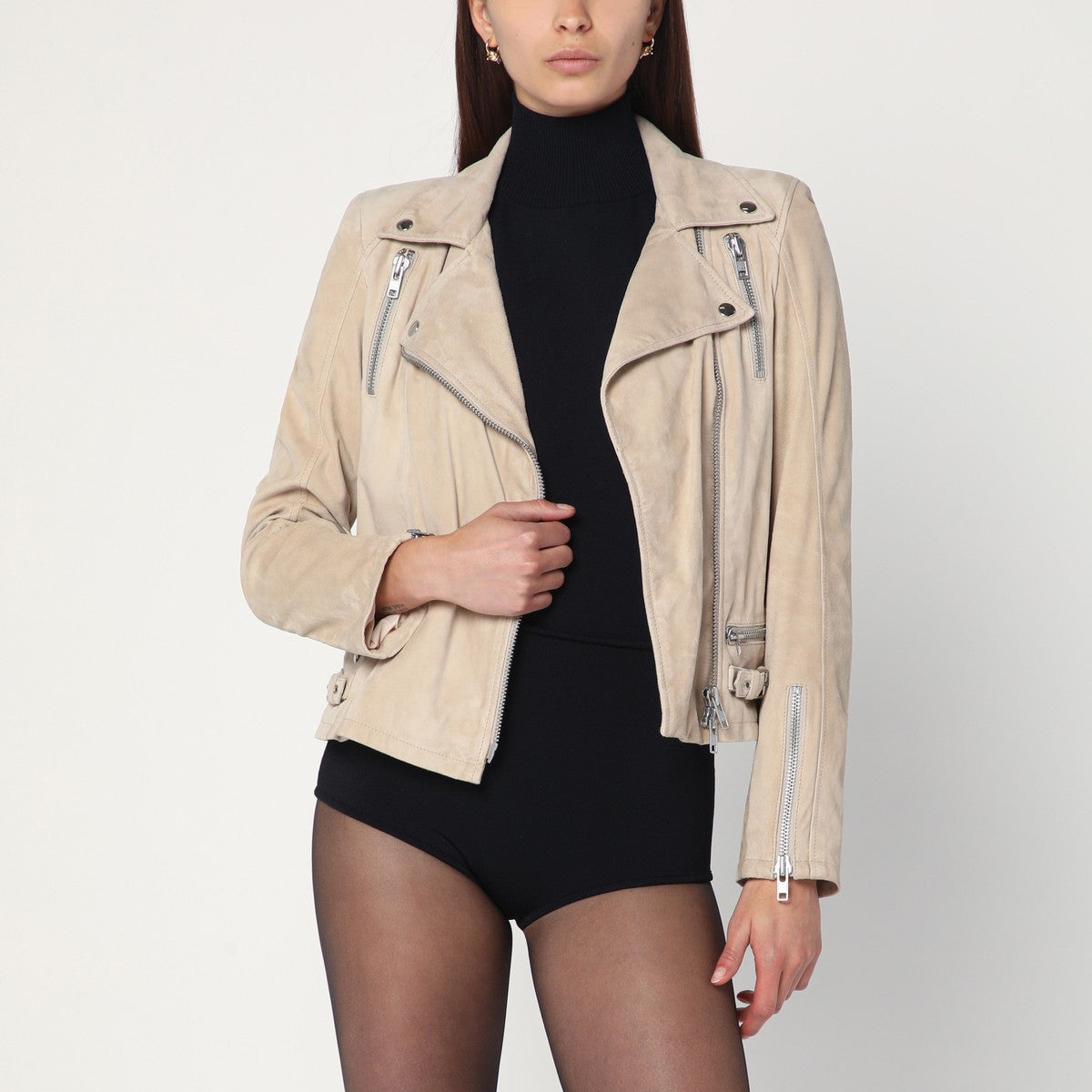 Sword 6644 Beige biker jacket in suede leather Sword 6644 