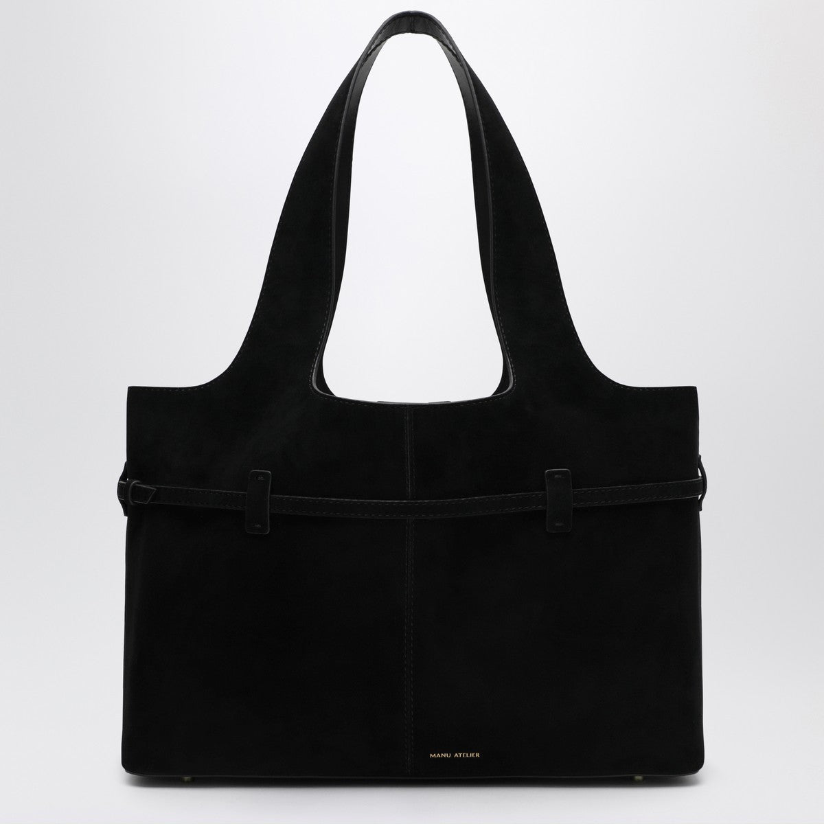 Manu Atelier Black Cambon Cabas bag in suede leather Manu Atelier 