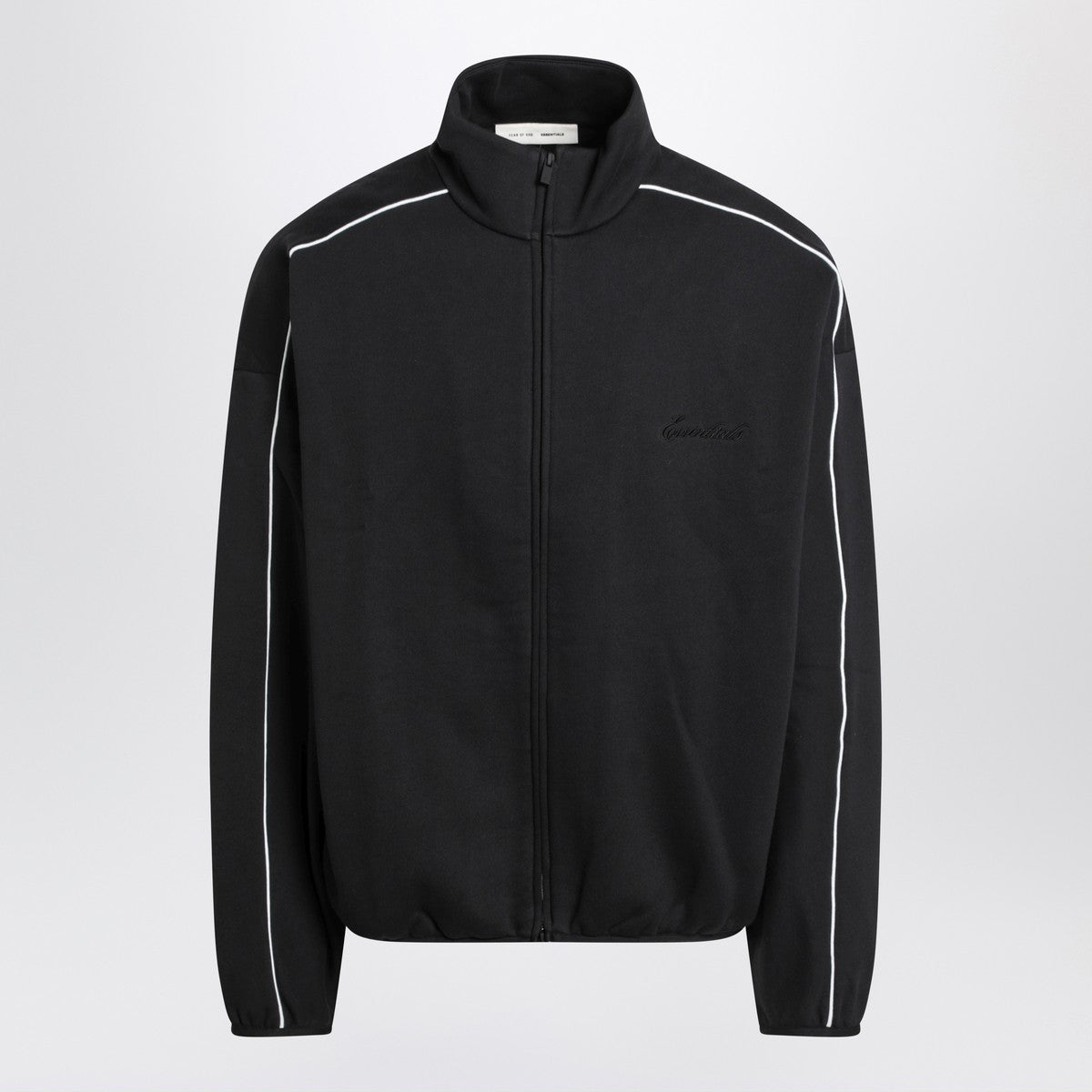 Fear of God Essentials Black zip sweatshirt with contrasting trims Fear of God Essentials 
