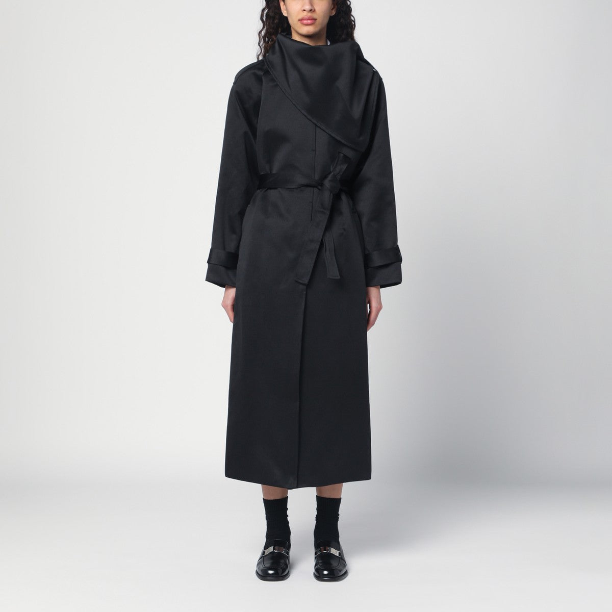 the garment Black cotton-blend Kelly trench coat the garment 