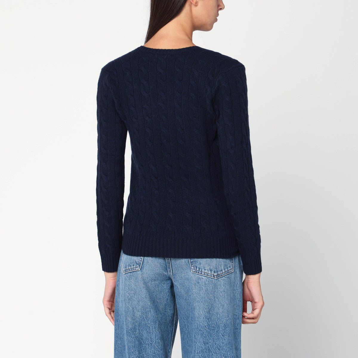 Polo Ralph Lauren Blue cable-knit sweater in wool and cashmere Polo Ralph Lauren 