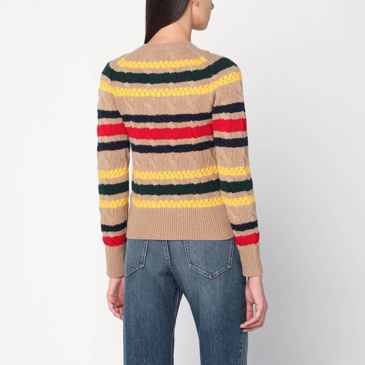 Polo Ralph Lauren Beige cable-knit striped cardigan Polo Ralph Lauren 