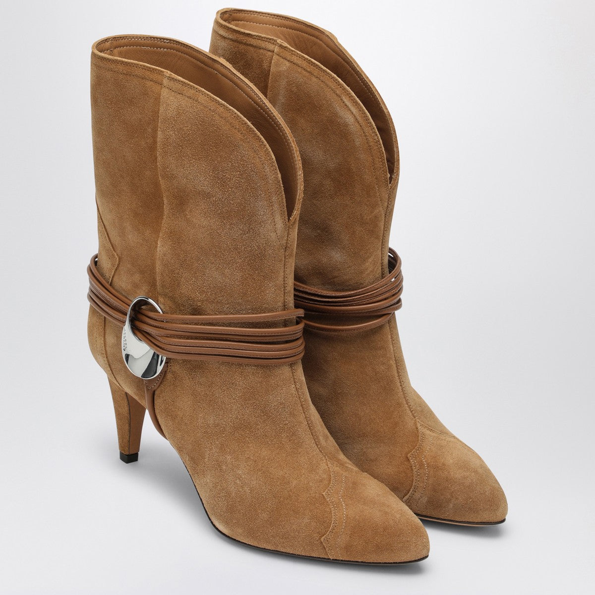 ISABEL MARANT Low cognac-coloured suede boot Isabel Marant 