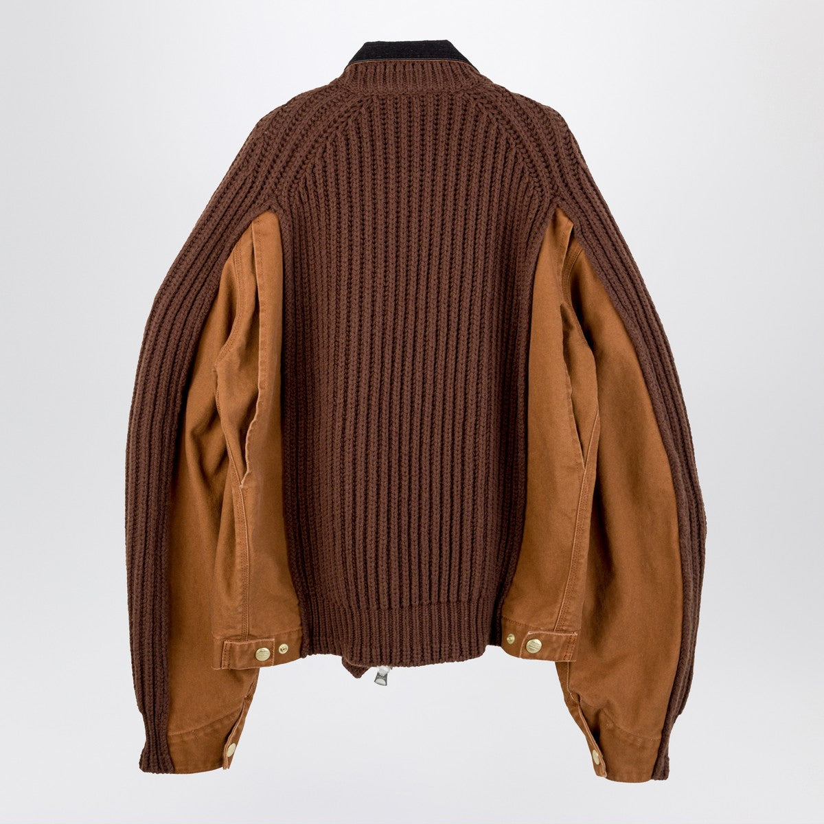 Sacai x Carhartt WIP Beige bi-material zip jacket Sacai x Carhartt WIP 