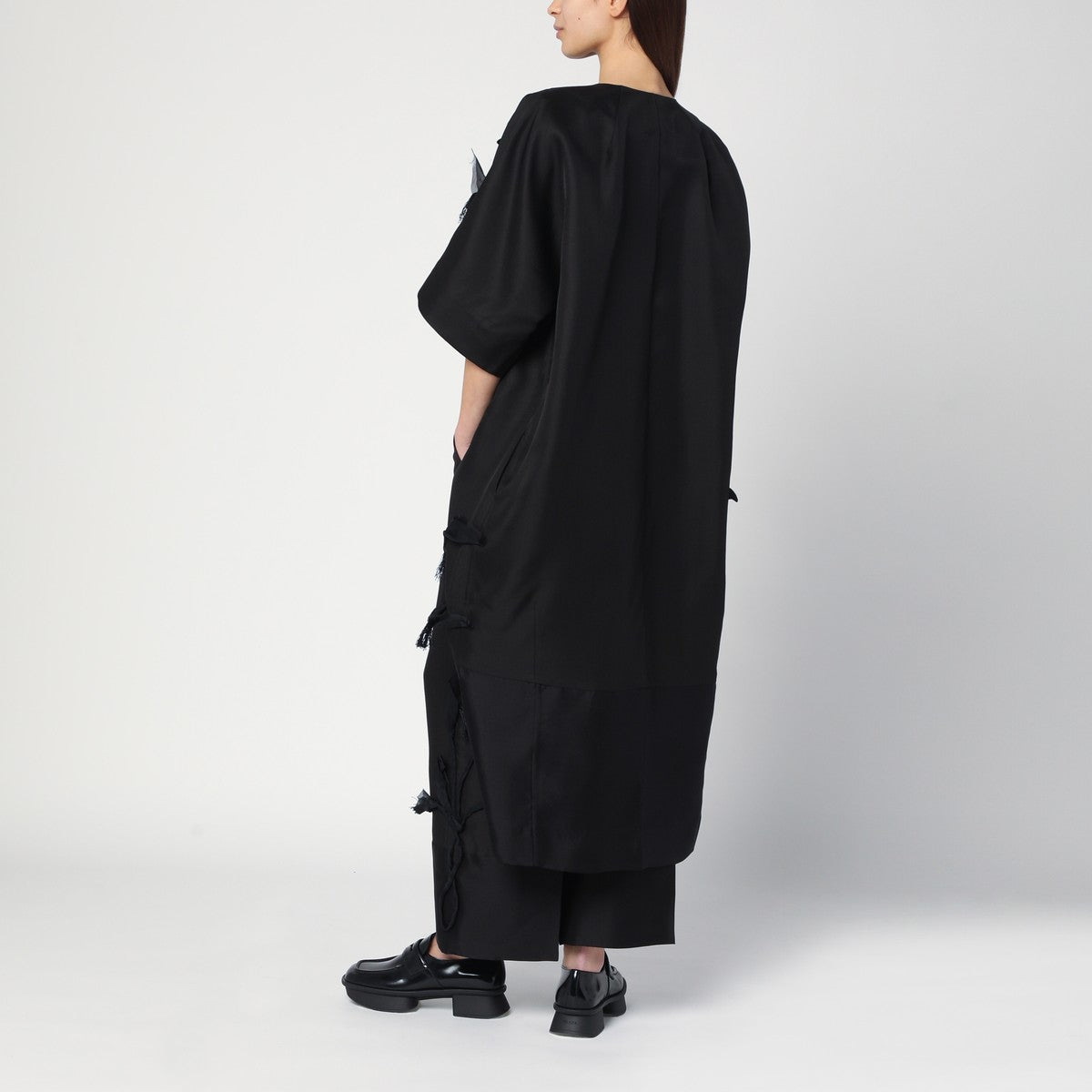 MKDT Studio Atelier Cova black coat in silk and wool MKDT Studio 