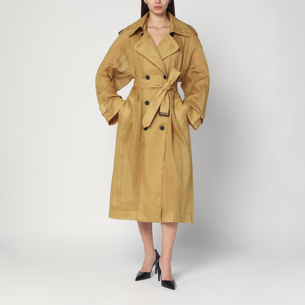 MKDT Studio Double-breasted Cici trench coat in ramie MKDT Studio 