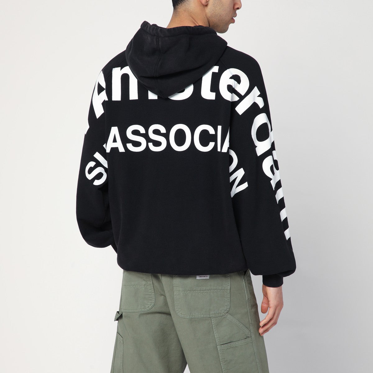 New Amsterdam Surf Association Oversized black sweatshirt with logo New Amsterdam Surf Association 