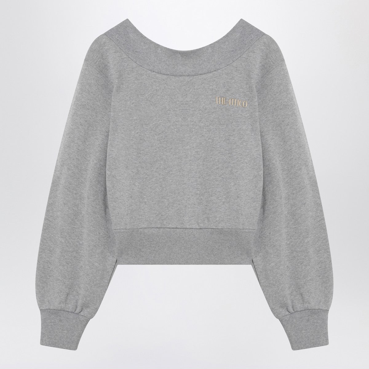 The Attico Gray mélange/beige sweatshirt with cut out The Attico 