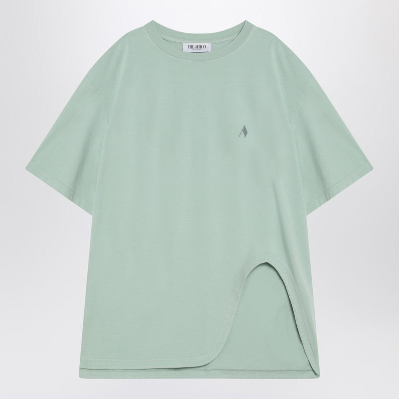 The Attico Mint green asymmetrical oversize T-shirt The Attico 