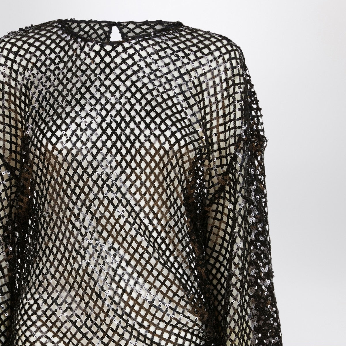 The Attico Black mesh mini dress with sequins The Attico 