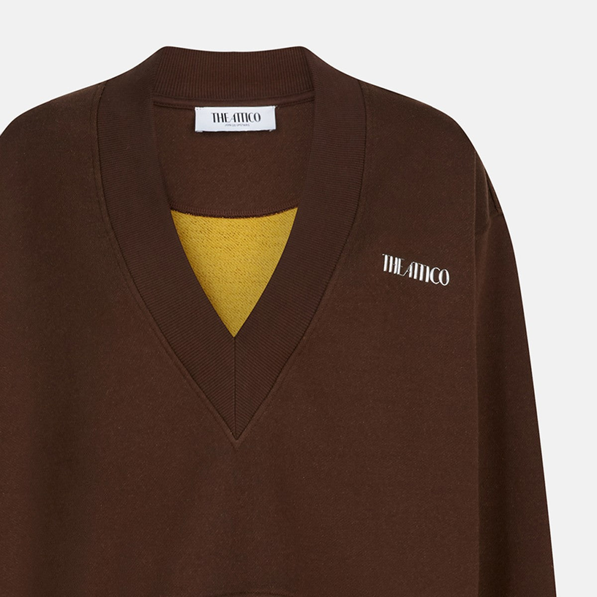 The Attico Brown cotton sweatshirt with logo The Attico 
