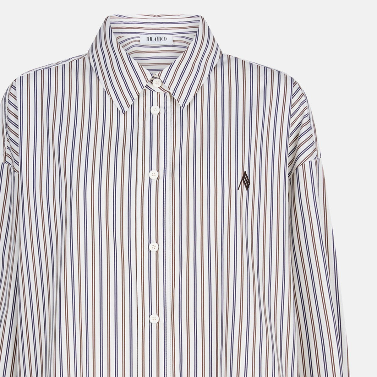 The Attico White Diana striped shirt The Attico 