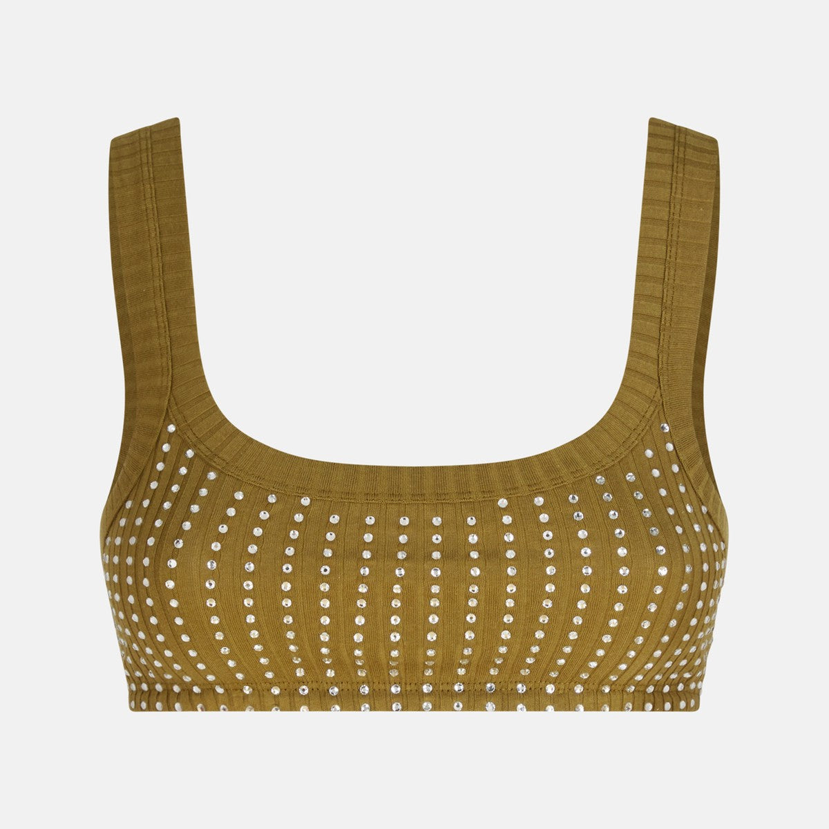 The Attico Military green top with rhinestones The Attico 